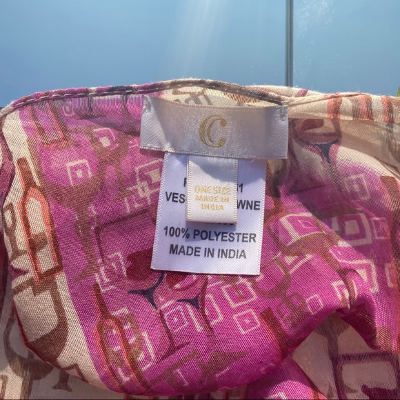 Multi Wine Printed Charming Charlie Circle Scarf - Picture 4 of 4